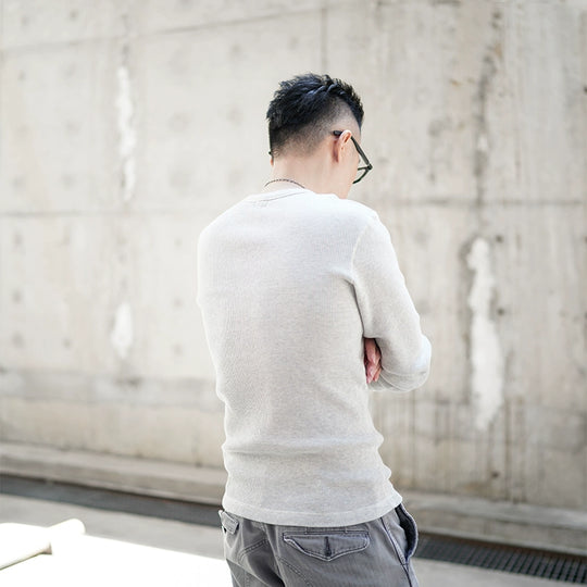 Heavyweight Retro Men’s Cotton Long Sleeve T-Shirt – Trendy Casual Crewneck for Autumn Style - captivatingconversationsstarters