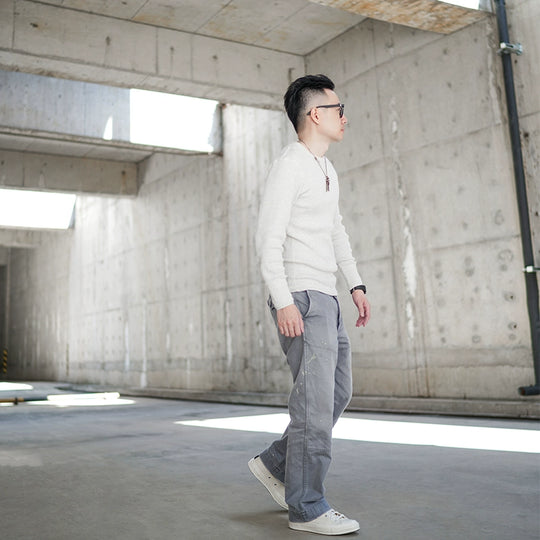 Heavyweight Retro Men’s Cotton Long Sleeve T-Shirt – Trendy Casual Crewneck for Autumn Style - captivatingconversationsstarters