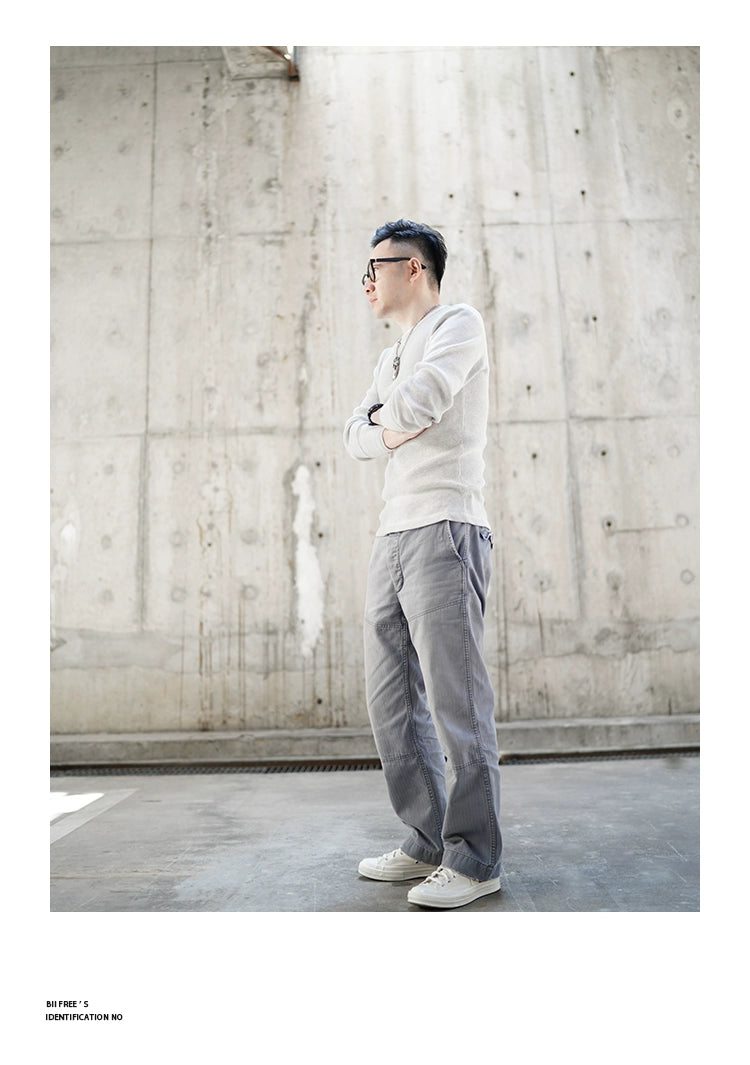 Heavyweight Retro Men’s Cotton Long Sleeve T-Shirt – Trendy Casual Crewneck for Autumn Style - captivatingconversationsstarters