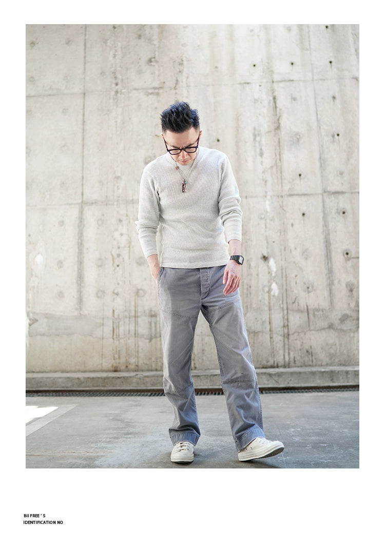 Heavyweight Retro Men’s Cotton Long Sleeve T-Shirt – Trendy Casual Crewneck for Autumn Style - captivatingconversationsstarters