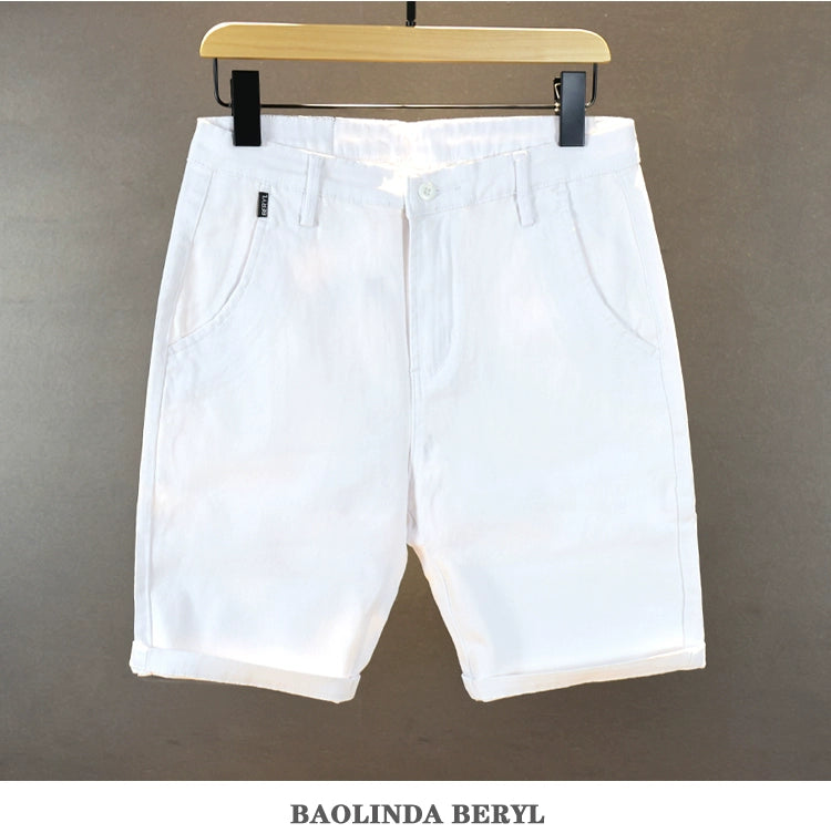 Stretch Slim-Fit Pure White Plus Size Minimalist Casual Shorts – Trendy, Comfortable, and Perfect for Every Day - captivatingconversationsstarters