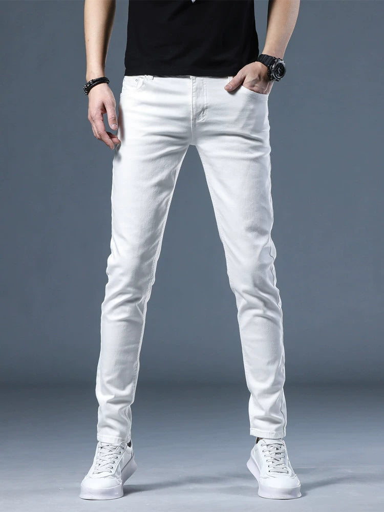 Velvet White Slim-Fit Cropped Jeans – Stylish Youthful Denim with Micro Stretch & Stone-Wash Finish - captivatingconversationsstarters