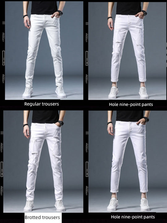Velvet White Slim-Fit Cropped Jeans – Stylish Youthful Denim with Micro Stretch & Stone-Wash Finish - captivatingconversationsstarters