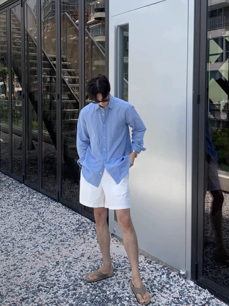 White Elastic Waist Casual Shorts - Trendy Summer Essential for Teens & Youth | Lightweight, Stylish Fit - captivatingconversationsstarters