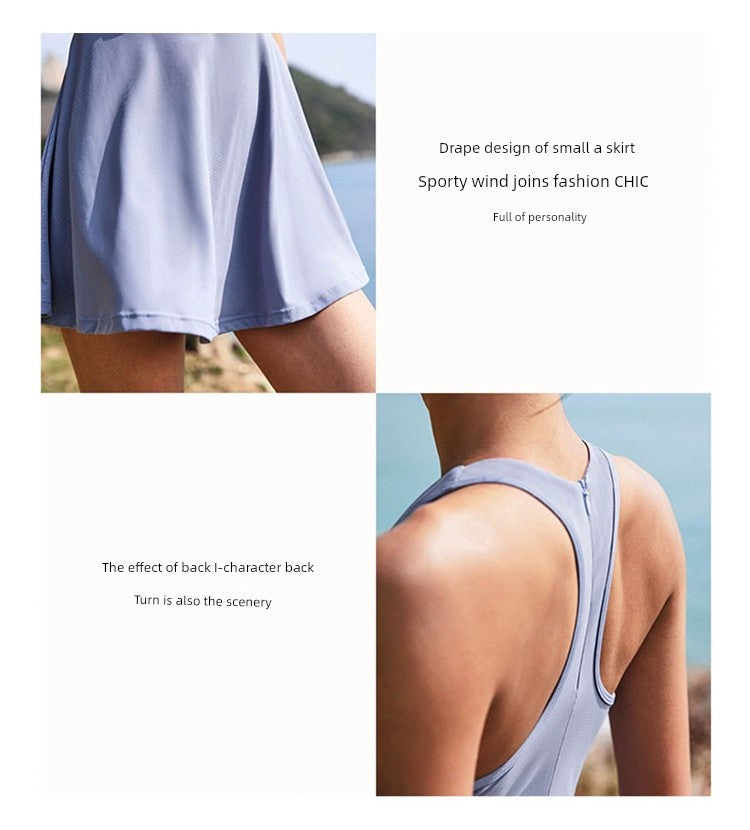 Chic White Thigh-Length Quick-Dry Dress – Breathable, Ultra-Light, & Sweat-Wicking Short Sleeve Athletic Wear for Active Women - captivatingconversationsstarters