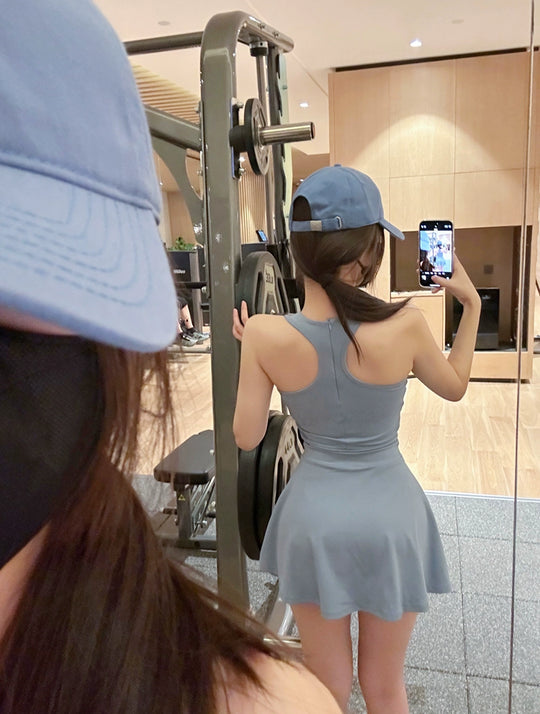 Chic White Thigh-Length Quick-Dry Dress – Breathable, Ultra-Light, & Sweat-Wicking Short Sleeve Athletic Wear for Active Women - captivatingconversationsstarters