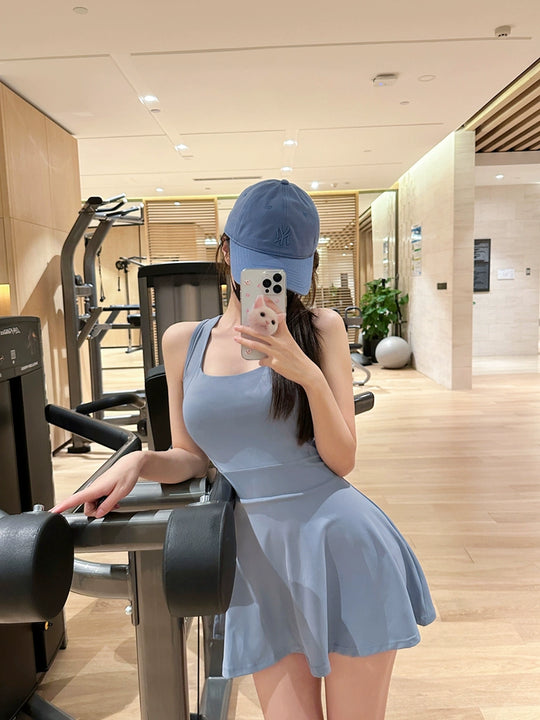 Chic White Thigh-Length Quick-Dry Dress – Breathable, Ultra-Light, & Sweat-Wicking Short Sleeve Athletic Wear for Active Women - captivatingconversationsstarters