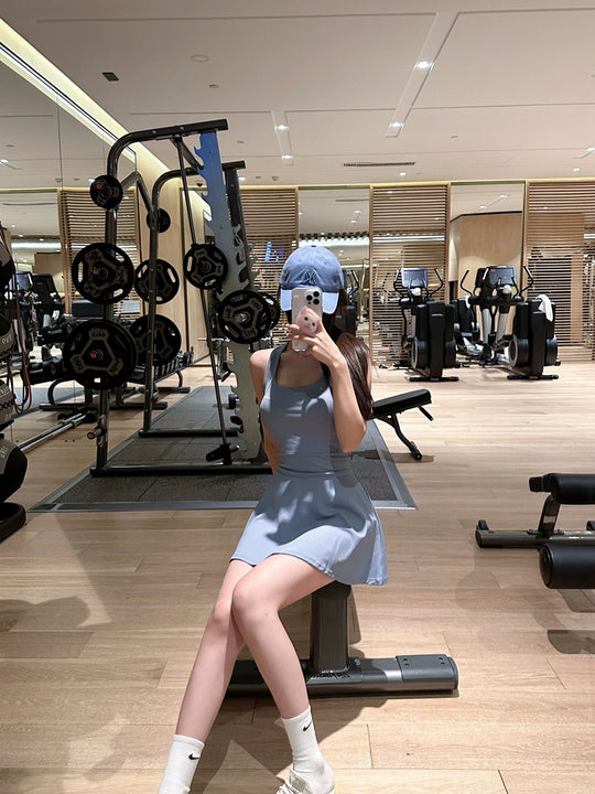 Chic White Thigh-Length Quick-Dry Dress – Breathable, Ultra-Light, & Sweat-Wicking Short Sleeve Athletic Wear for Active Women - captivatingconversationsstarters