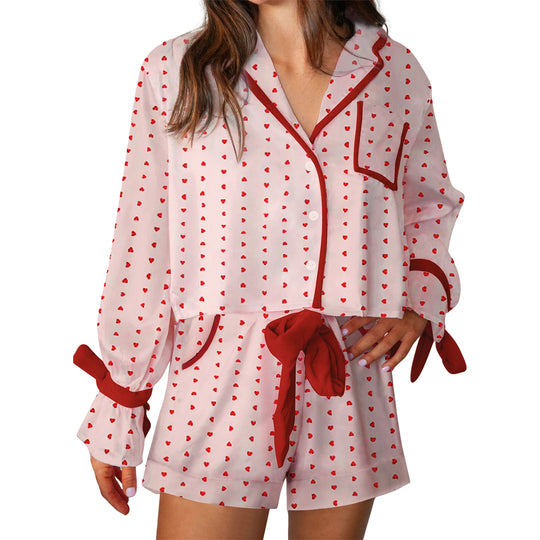 Women’s Valentine’s Day Pajamas | All-Over Heart Print in Red or Pink – Cozy, Cute, and Perfect for Love Season - captivatingconversationsstarters