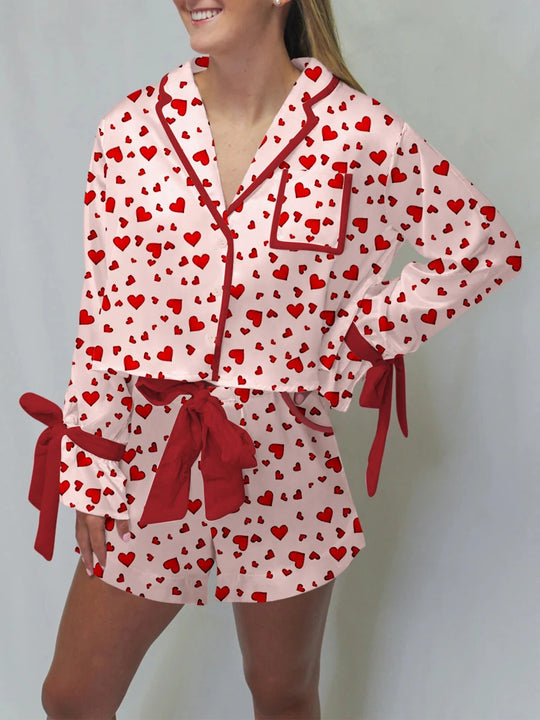 Women’s Valentine’s Day Pajamas | All-Over Heart Print in Red or Pink – Cozy, Cute, and Perfect for Love Season - captivatingconversationsstarters