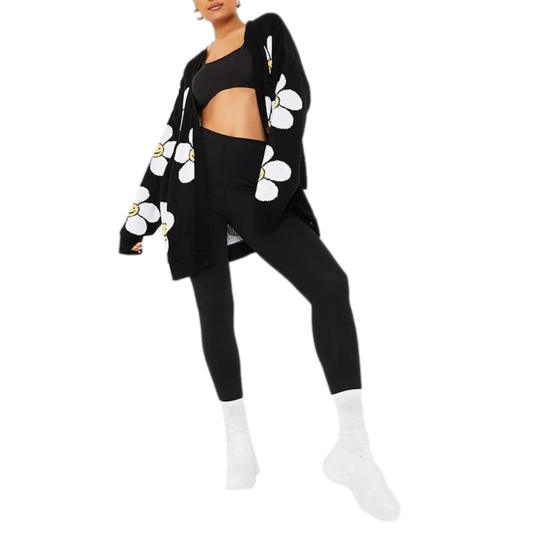 Chic Women’s Valentine’s Day Heart Sweater Cardigan – Casual Knit Button Open Front Outerwear - captivatingconversationsstarters