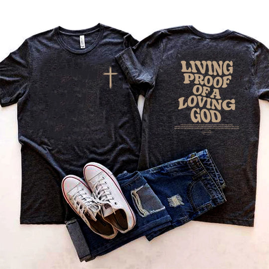 Living Proof of a Living God - Bold Christian T-Shirt | Faith-Based Apparel - captivatingconversationsstarters