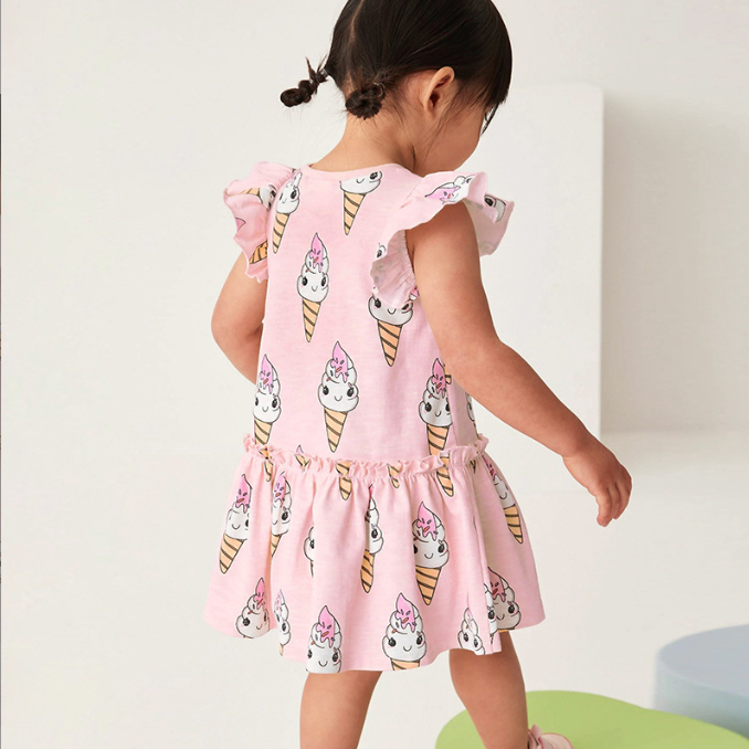 Enchanted Ice Cream Princess Dress - Pink Elegance for Girls - captivatingconversationsstarters