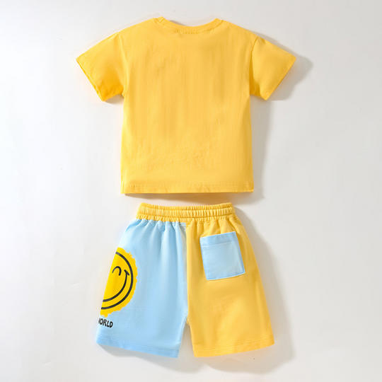Sunshine Smiles Yellow Kids Short Set – Where Joy Meets Comfort! - captivatingconversationsstarters