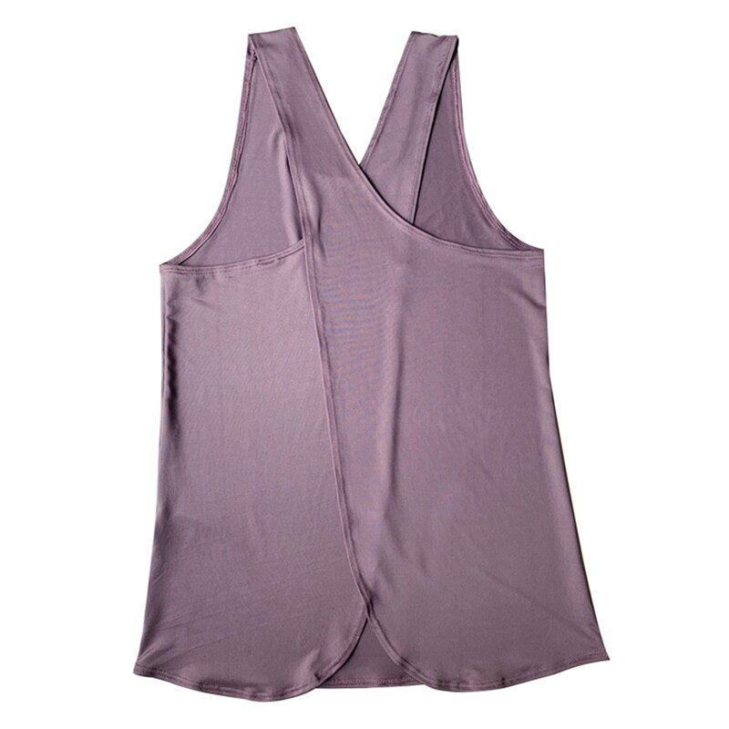 Chic Cross-Back Sleeveless Yoga Top - captivatingconversationsstarters