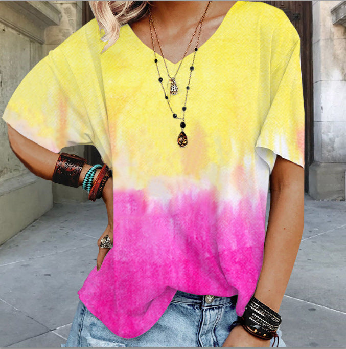 Boho Chic Rainbow Tie-Dye T-Shirt for Women - Vibrant & Trend - captivatingconversationsstarters