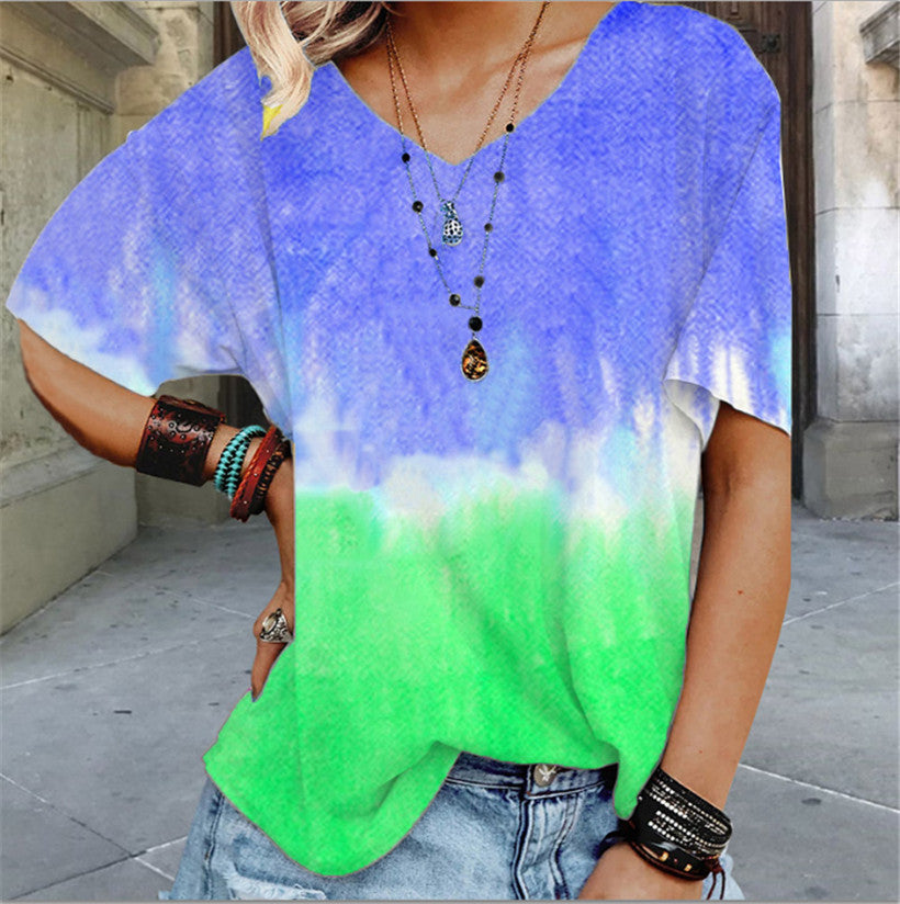 Boho Chic Rainbow Tie-Dye T-Shirt for Women - Vibrant & Trend - captivatingconversationsstarters