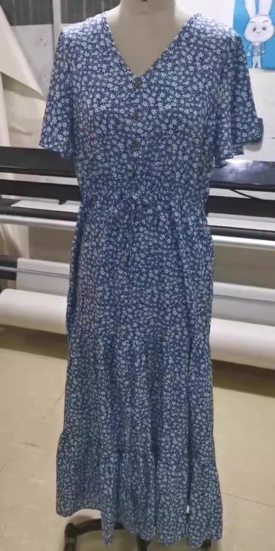 Sunkissed Allure: Sexy Summer Drawstring Slit Holiday Long Dress - captivatingconversationsstarters