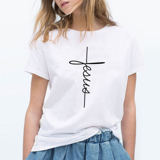Lift My Mood, Jesus – Women's Christian Stylish Short Sleeve Cotton T-Shirt | Casual Fashion Plus Size Tees for All Seasons - captivatingconversationsstarters