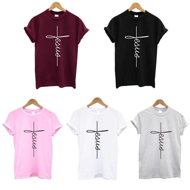 Lift My Mood, Jesus – Women's Christian Stylish Short Sleeve Cotton T-Shirt | Casual Fashion Plus Size Tees for All Seasons - captivatingconversationsstarters