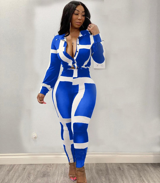 Chic Elegance: Office Lady Striped Blouse & High-Waist Pant Set - captivatingconversationsstarters