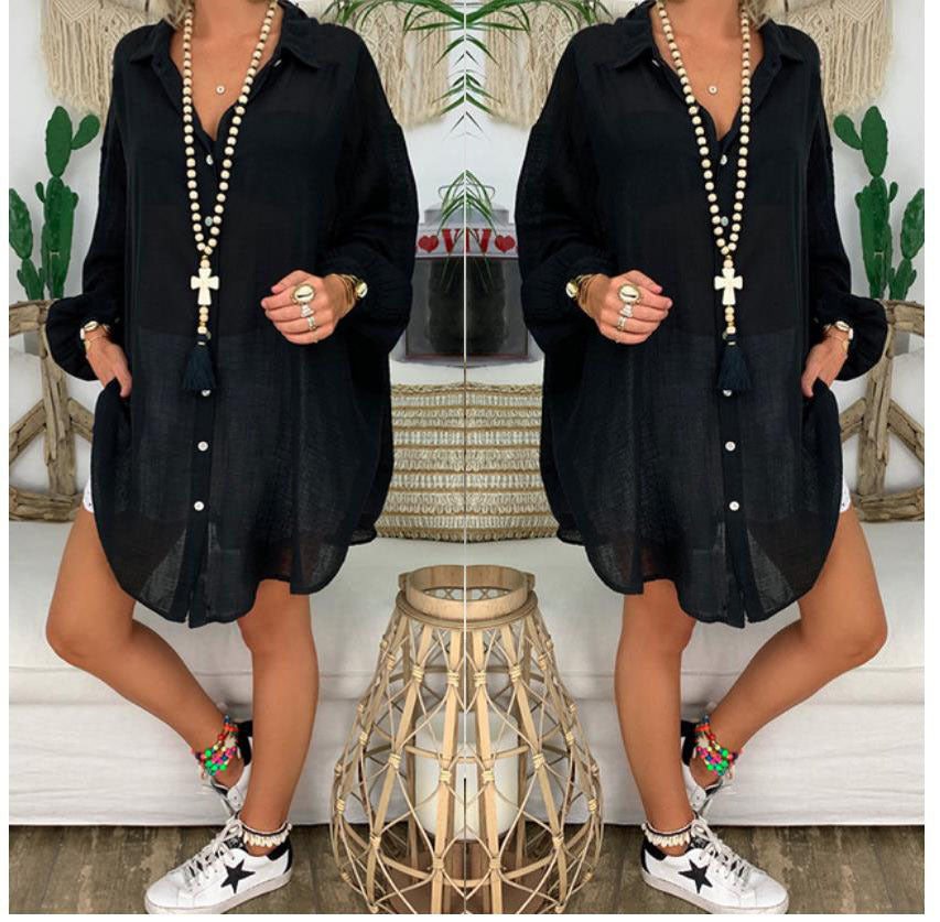 Ageless Elegance: Cotton Linen Button-Up Long Sleeve Casual Shirt - captivatingconversationsstarters