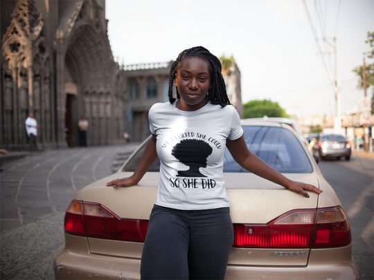 She Believed She Could T-Shirt | Empowering Black Women’s Strength & Style - captivatingconversationsstarters