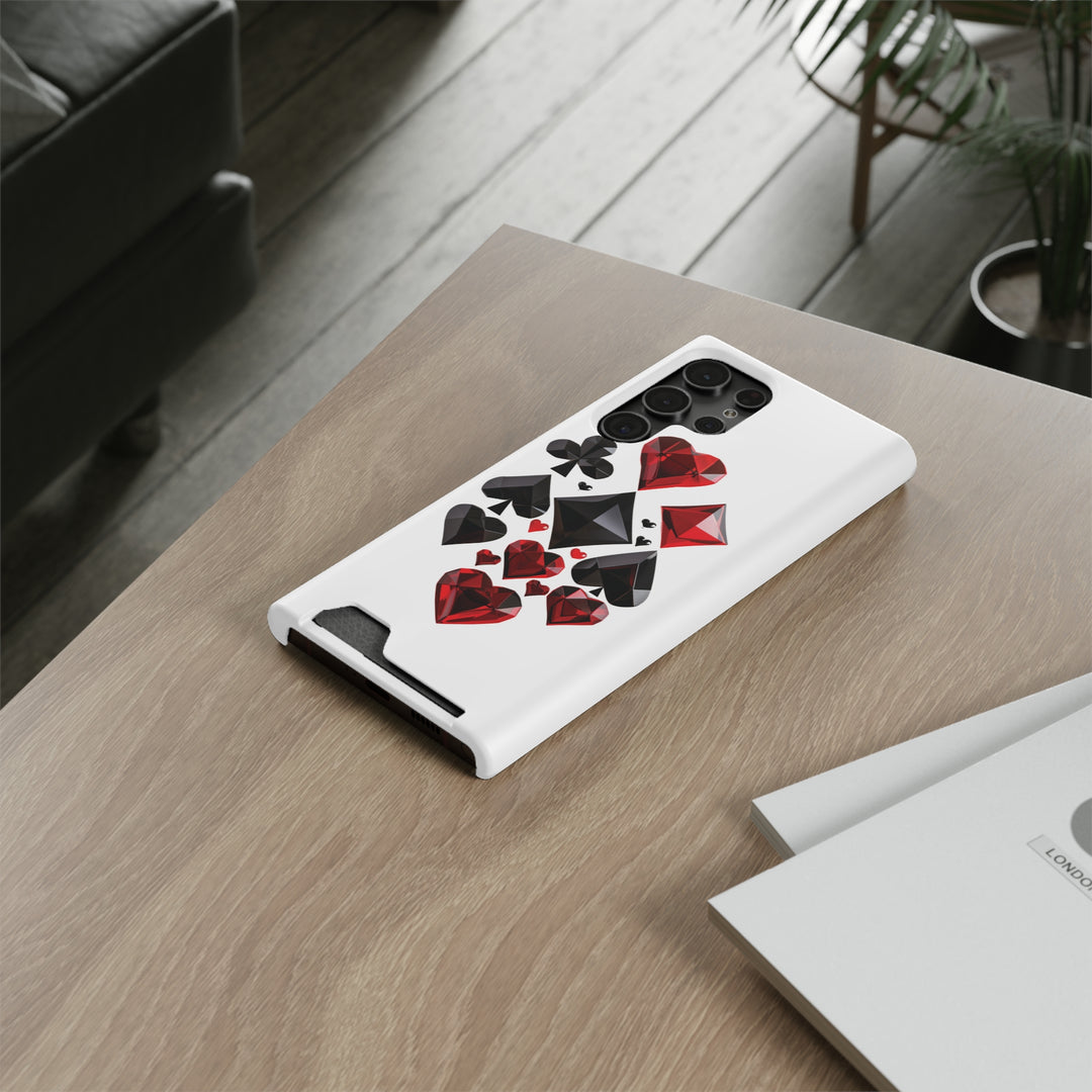 Ultimate Aces Phone Case with Card Holder – Stylish Protection with Spades, Diamonds, and Clubs Design - captivatingconversationsstarters
