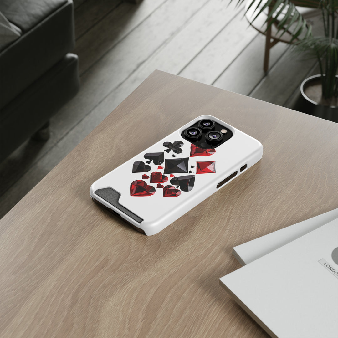 Ultimate Aces Phone Case with Card Holder – Stylish Protection with Spades, Diamonds, and Clubs Design - captivatingconversationsstarters