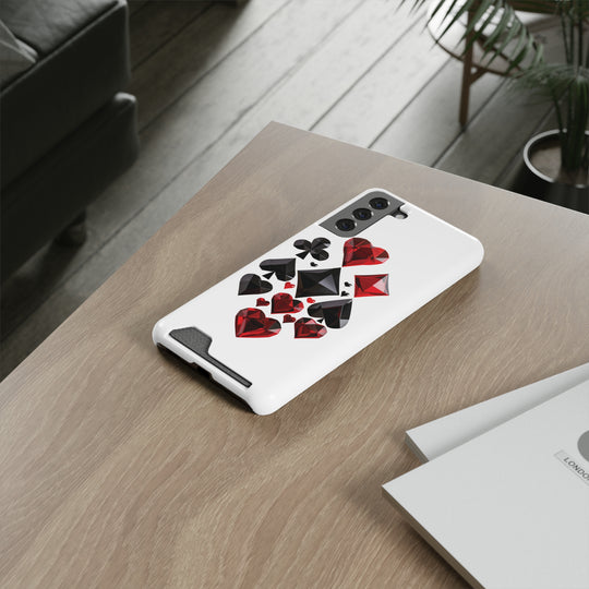 Ultimate Aces Phone Case with Card Holder – Stylish Protection with Spades, Diamonds, and Clubs Design - captivatingconversationsstarters