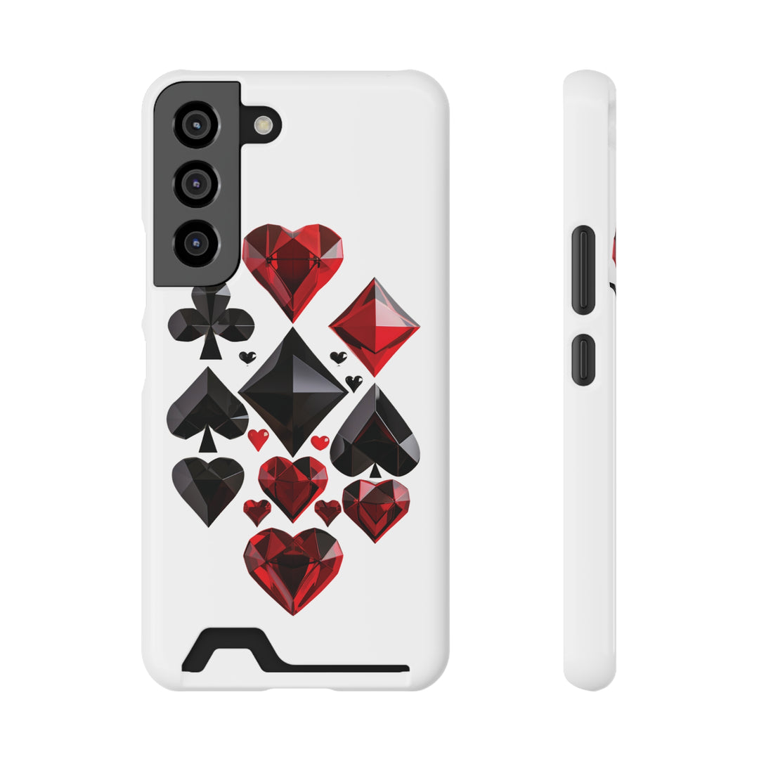 Ultimate Aces Phone Case with Card Holder – Stylish Protection with Spades, Diamonds, and Clubs Design - captivatingconversationsstarters