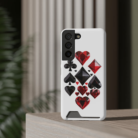 Ultimate Aces Phone Case with Card Holder – Stylish Protection with Spades, Diamonds, and Clubs Design - captivatingconversationsstarters