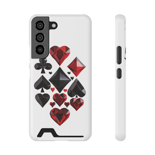 Ultimate Aces Phone Case with Card Holder – Stylish Protection with Spades, Diamonds, and Clubs Design - captivatingconversationsstarters