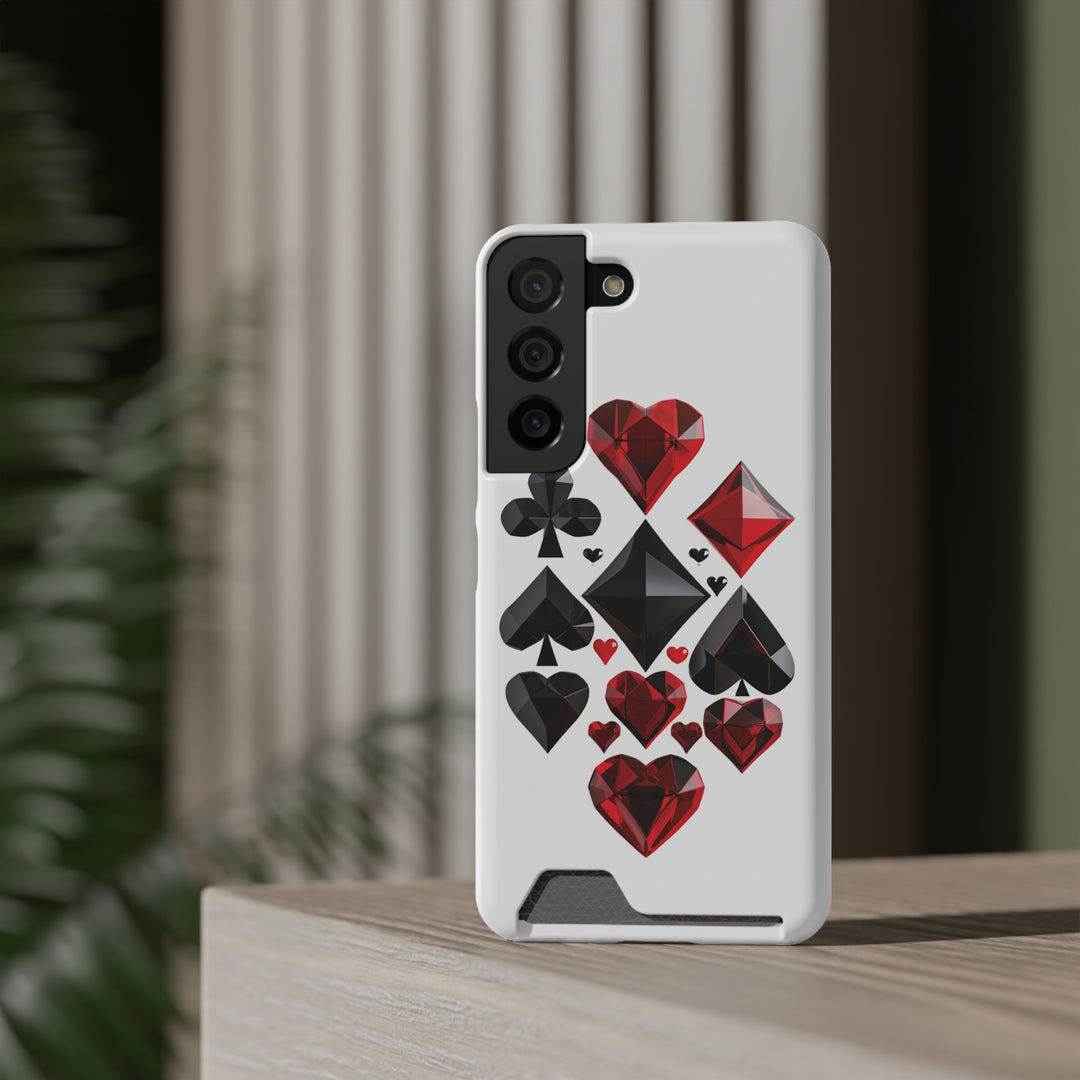 Ultimate Aces Phone Case with Card Holder – Stylish Protection with Spades, Diamonds, and Clubs Design - captivatingconversationsstarters