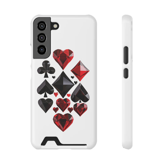 Ultimate Aces Phone Case with Card Holder – Stylish Protection with Spades, Diamonds, and Clubs Design - captivatingconversationsstarters