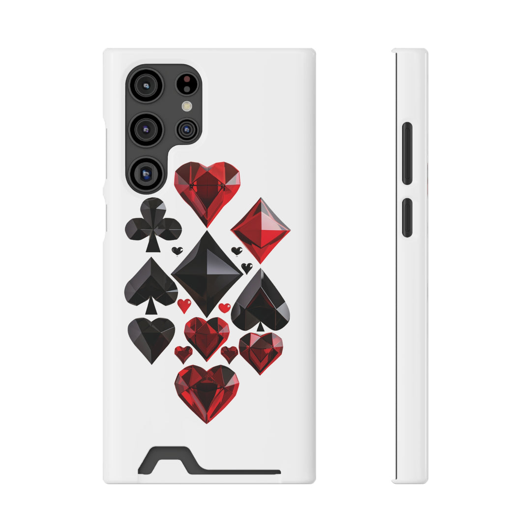 Ultimate Aces Phone Case with Card Holder – Stylish Protection with Spades, Diamonds, and Clubs Design - captivatingconversationsstarters
