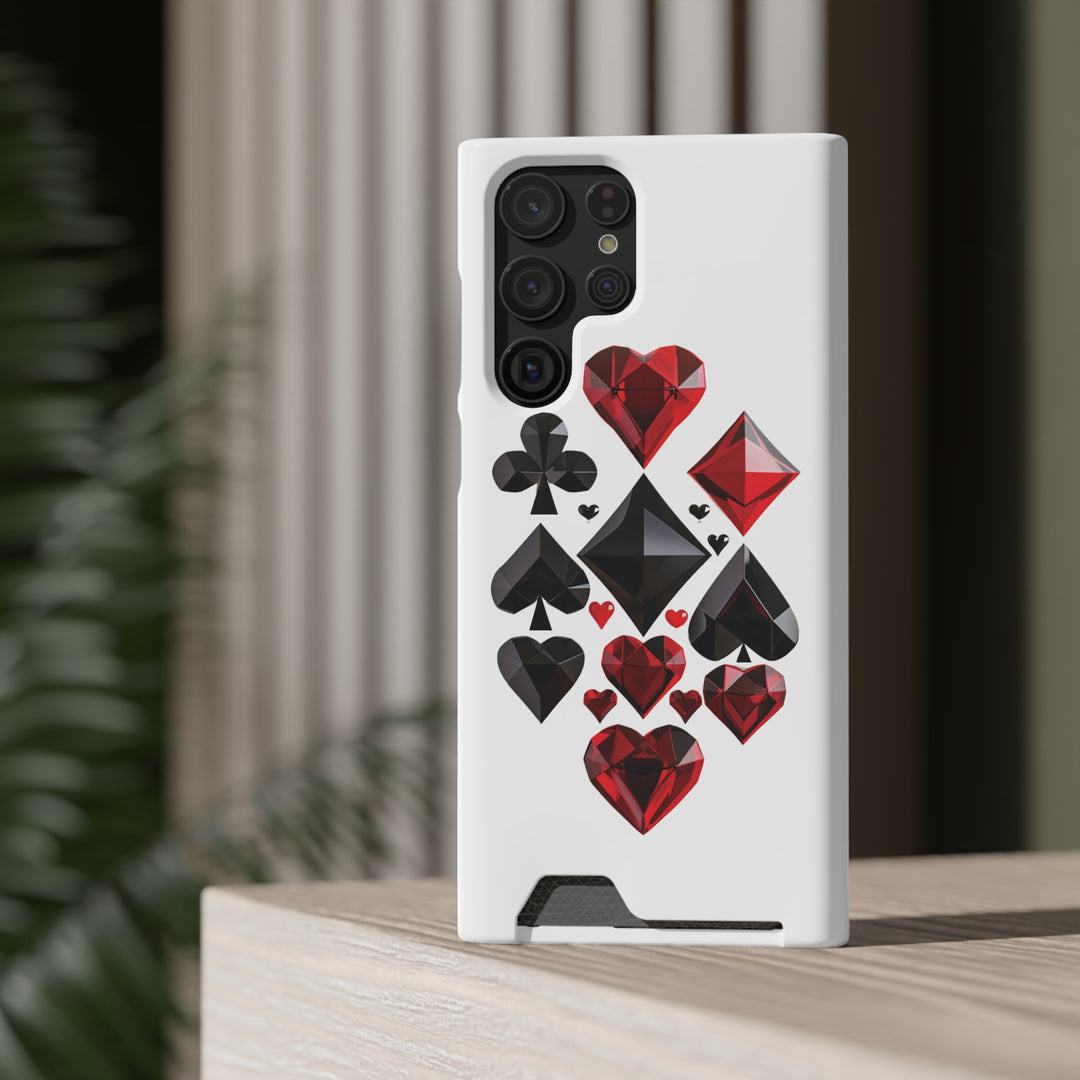 Ultimate Aces Phone Case with Card Holder – Stylish Protection with Spades, Diamonds, and Clubs Design - captivatingconversationsstarters