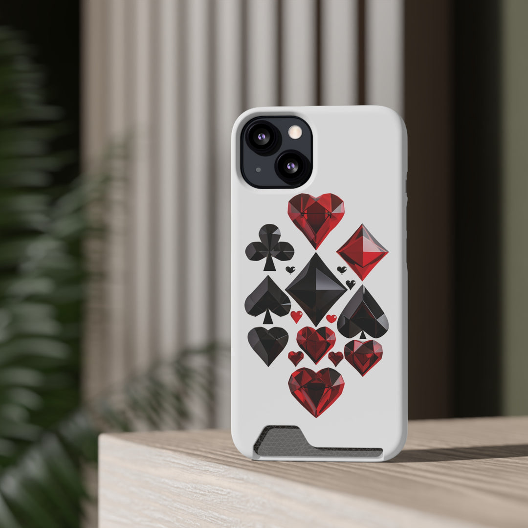 Ultimate Aces Phone Case with Card Holder – Stylish Protection with Spades, Diamonds, and Clubs Design - captivatingconversationsstarters
