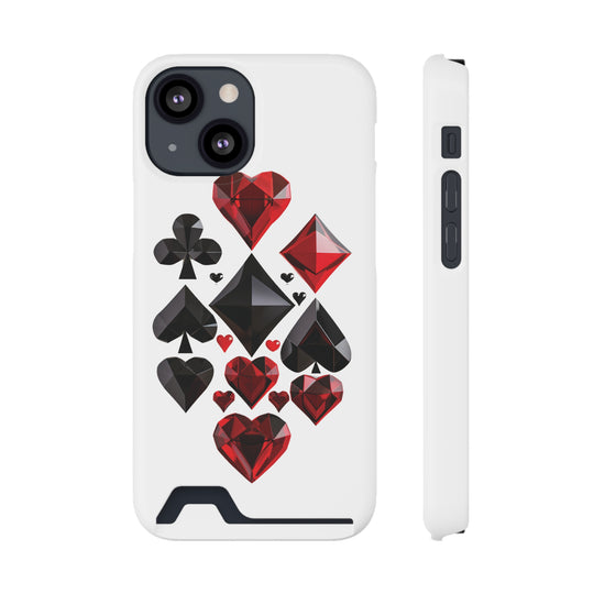 Ultimate Aces Phone Case with Card Holder – Stylish Protection with Spades, Diamonds, and Clubs Design - captivatingconversationsstarters