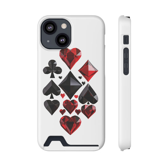 Ultimate Aces Phone Case with Card Holder – Stylish Protection with Spades, Diamonds, and Clubs Design - captivatingconversationsstarters