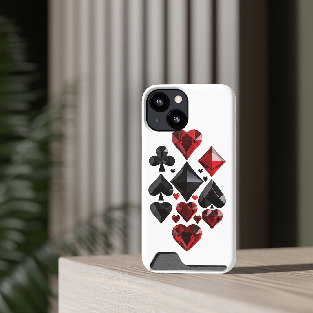 Ultimate Aces Phone Case with Card Holder – Stylish Protection with Spades, Diamonds, and Clubs Design - captivatingconversationsstarters