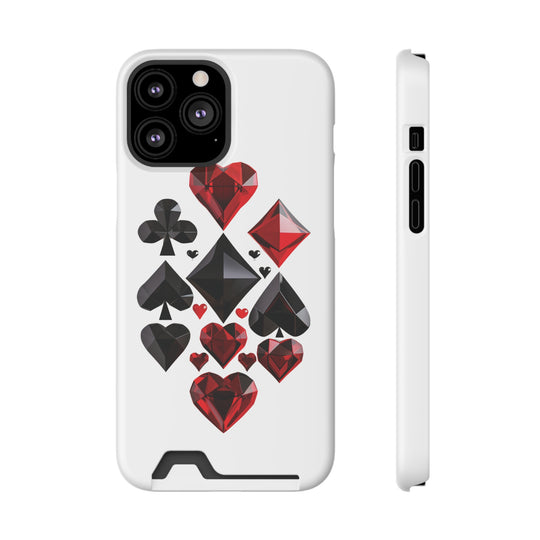 Ultimate Aces Phone Case with Card Holder – Stylish Protection with Spades, Diamonds, and Clubs Design - captivatingconversationsstarters