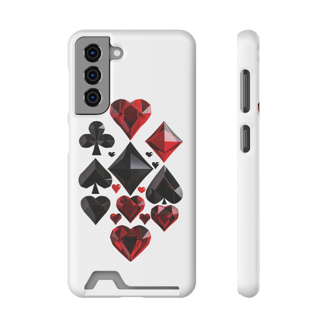 Ultimate Aces Phone Case with Card Holder – Stylish Protection with Spades, Diamonds, and Clubs Design - captivatingconversationsstarters