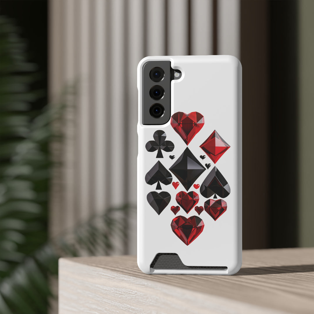 Ultimate Aces Phone Case with Card Holder – Stylish Protection with Spades, Diamonds, and Clubs Design - captivatingconversationsstarters