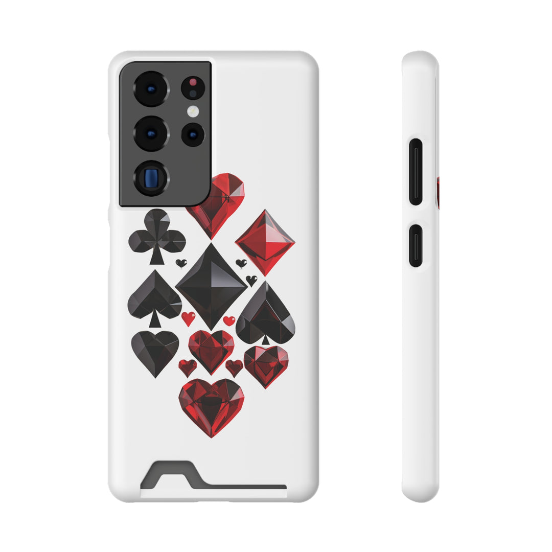 Ultimate Aces Phone Case with Card Holder – Stylish Protection with Spades, Diamonds, and Clubs Design - captivatingconversationsstarters
