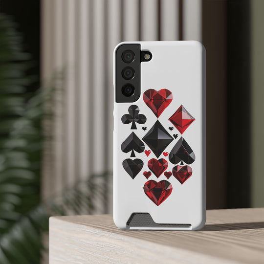 Ultimate Aces Phone Case with Card Holder – Stylish Protection with Spades, Diamonds, and Clubs Design - captivatingconversationsstarters