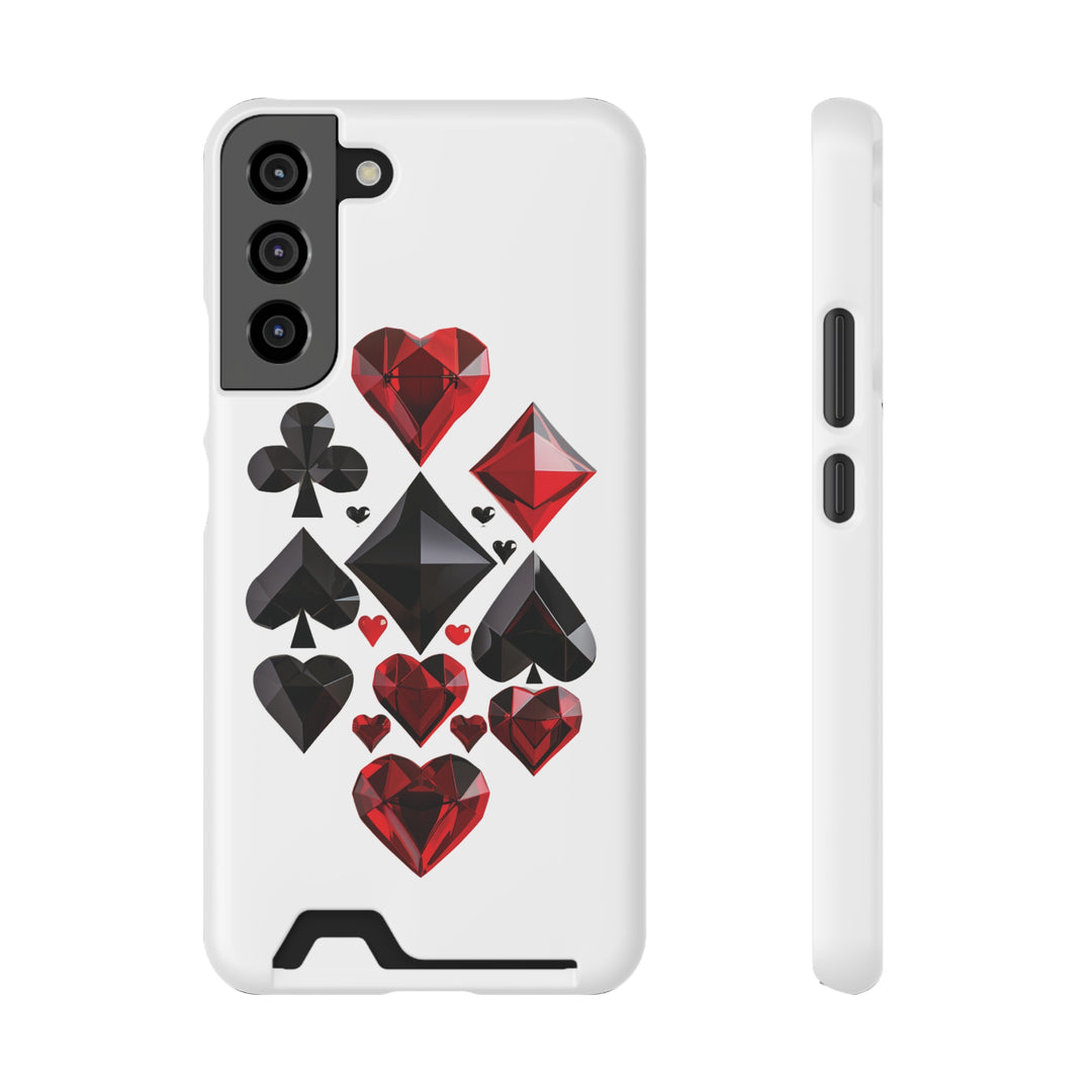 Ultimate Aces Phone Case with Card Holder – Stylish Protection with Spades, Diamonds, and Clubs Design - captivatingconversationsstarters