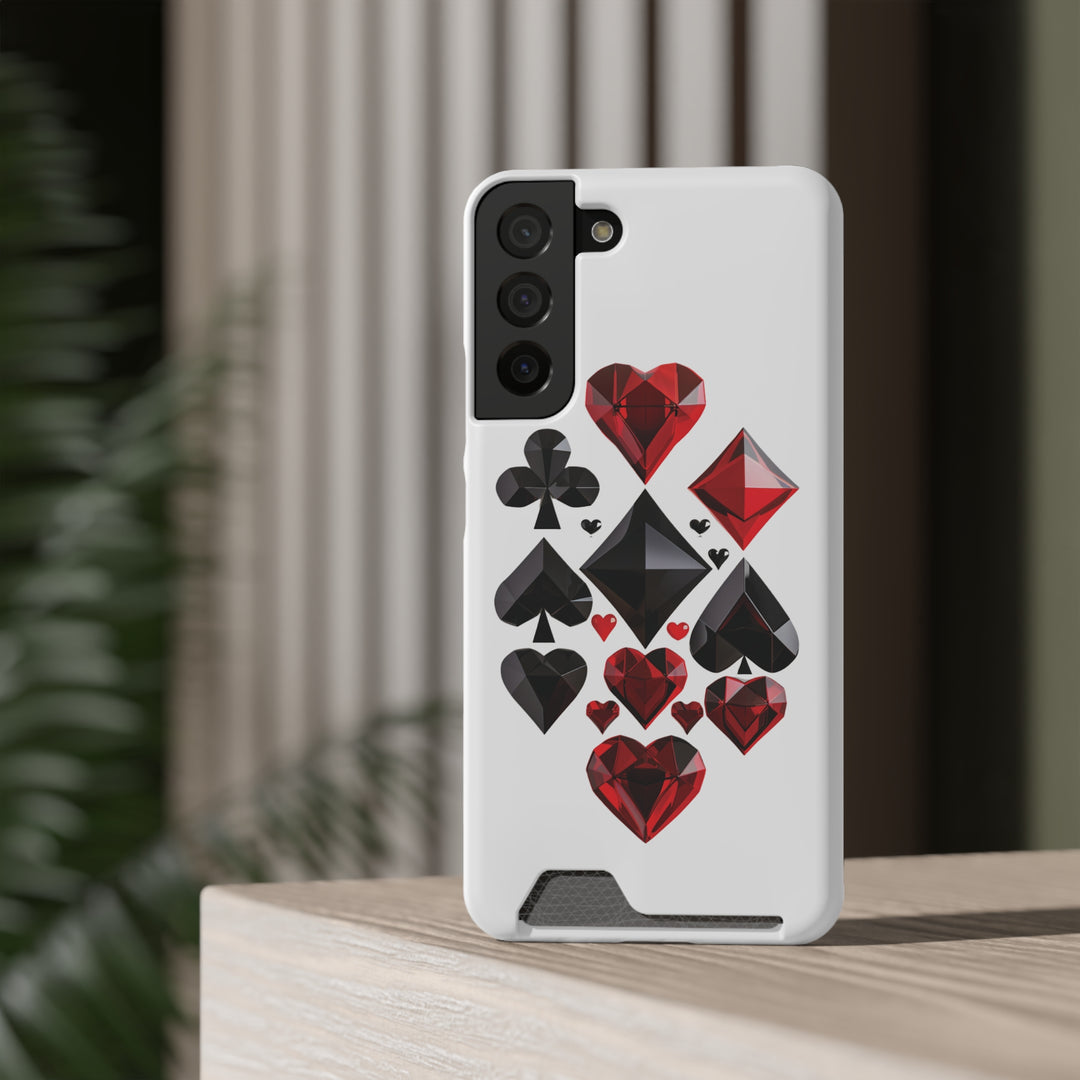 Ultimate Aces Phone Case with Card Holder – Stylish Protection with Spades, Diamonds, and Clubs Design - captivatingconversationsstarters