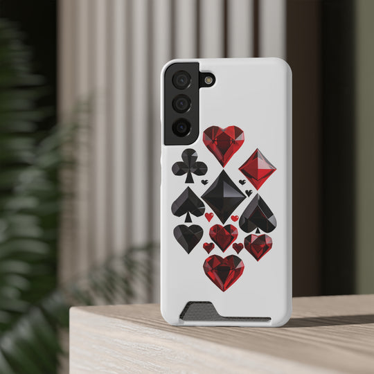 Ultimate Aces Phone Case with Card Holder – Stylish Protection with Spades, Diamonds, and Clubs Design - captivatingconversationsstarters