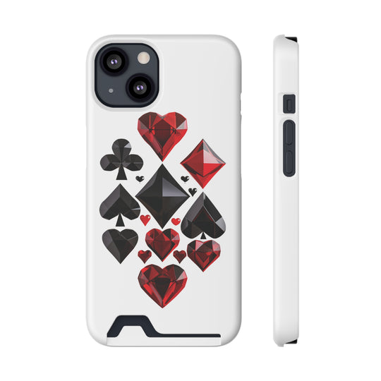Ultimate Aces Phone Case with Card Holder – Stylish Protection with Spades, Diamonds, and Clubs Design - captivatingconversationsstarters